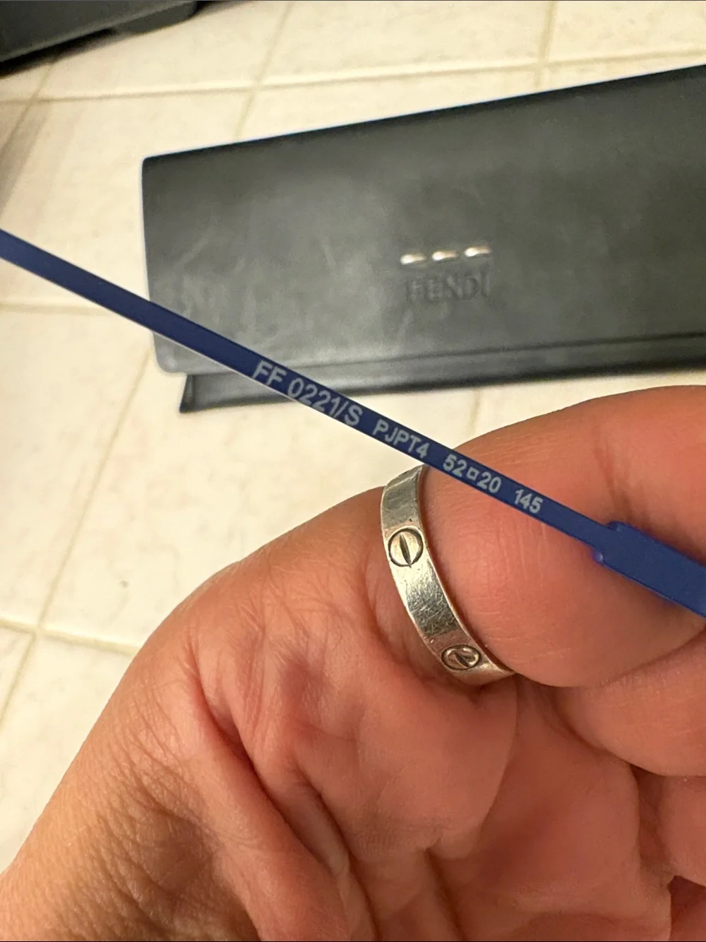 Fendi Blue and Silver Round Metal Sunglasses